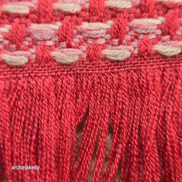 NWT Coach Wool Pink Tweed Woven Square Scarf - Picture 6 of 14